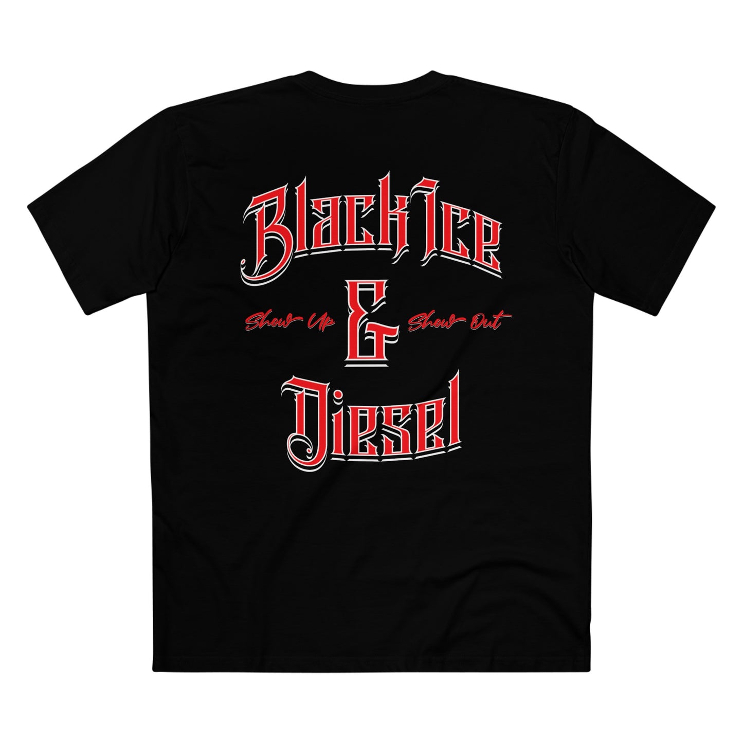 Show Up Show Out Black and Red Staple Tee